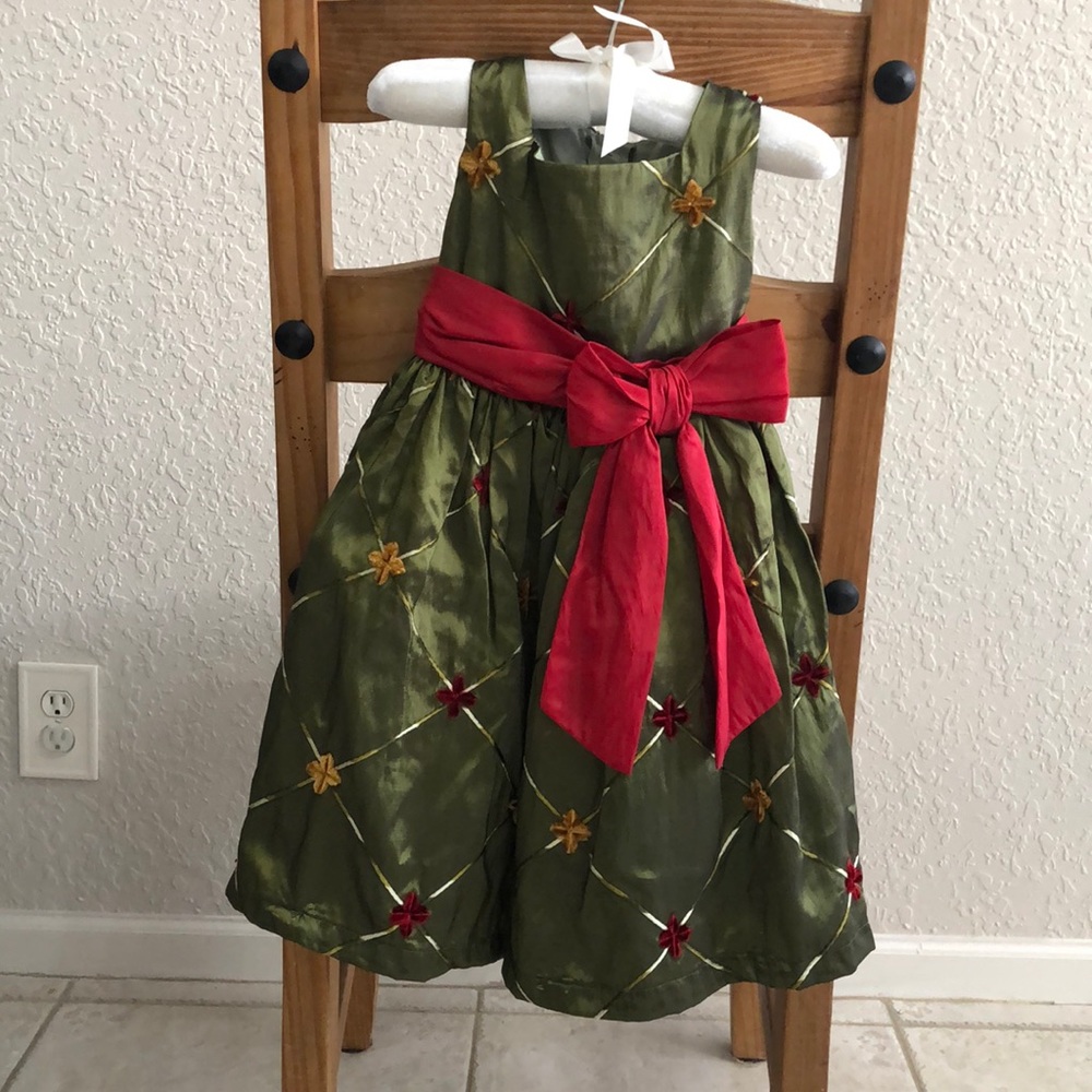 Green toddler Christmas dress 2T